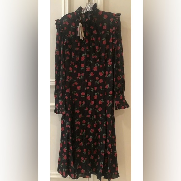 Michael Kors Collection Rose Crushed Georgette Dress Fall 2018 Size 14 NWT - Picture 3 of 7